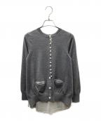 sacaiサカイ）の古着「バック切替クルーネックカーディガン」｜グレー