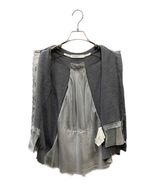 sacai（サカイ）sacai (サカイ) バック切替クルーネックカーディガン グレー サイズ:1の古着・服飾アイテム