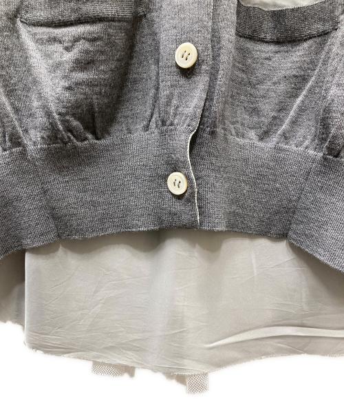 sacai（サカイ）sacai (サカイ) バック切替クルーネックカーディガン グレー サイズ:1の古着・服飾アイテム
