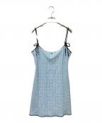 CHANELシャネル）の古着「ココマークプリント ミニキャミワンピース」｜ブルー×ブラック