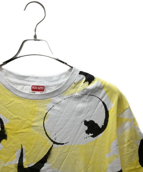 KENZO（ケンゾー）KENZO (ケンゾー) SEASONAL GRAPHIC OVERSIZE TS プリントTシャツ ホワイト×イエロー サイズ:Lの古着・服飾アイテム