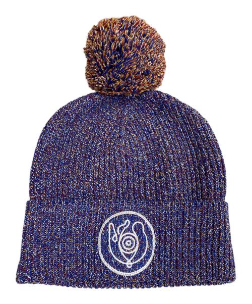 LOEWE（ロエベ）LOEWE (ロエベ) メランジニットビーニー ニット帽 ブルーの古着・服飾アイテム