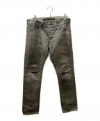 RALPH LAUREN BlackLabelラルフローレンブラックレーベル）の古着「オイルコーティング ストレート デニムパンツ」｜グレー