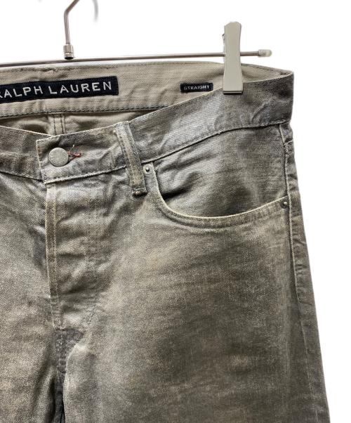RALPH LAUREN BlackLabel（ラルフローレンブラックレーベル）RALPH LAUREN BlackLabel (ラルフローレンブラックレーベル) オイルコーティング ストレート デニムパンツ グレー サイズ:W32の古着・服飾アイテム