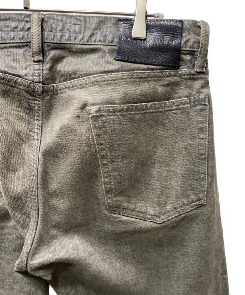 RALPH LAUREN BlackLabel（ラルフローレンブラックレーベル）RALPH LAUREN BlackLabel (ラルフローレンブラックレーベル) オイルコーティング ストレート デニムパンツ グレー サイズ:W32の古着・服飾アイテム