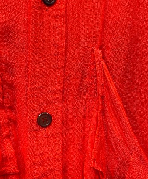 YOHJI YAMAMOTO（ヨウジヤマモト）YOHJI YAMAMOTO (ヨウジヤマモト) レーヨン二重ガーゼシャツ レッド サイズ:SIZE 1の古着・服飾アイテム