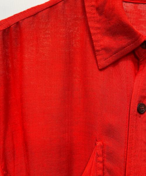 YOHJI YAMAMOTO（ヨウジヤマモト）YOHJI YAMAMOTO (ヨウジヤマモト) レーヨン二重ガーゼシャツ レッド サイズ:SIZE 1の古着・服飾アイテム