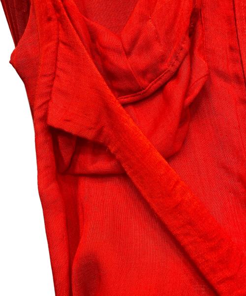 YOHJI YAMAMOTO（ヨウジヤマモト）YOHJI YAMAMOTO (ヨウジヤマモト) レーヨン二重ガーゼシャツ レッド サイズ:SIZE 1の古着・服飾アイテム
