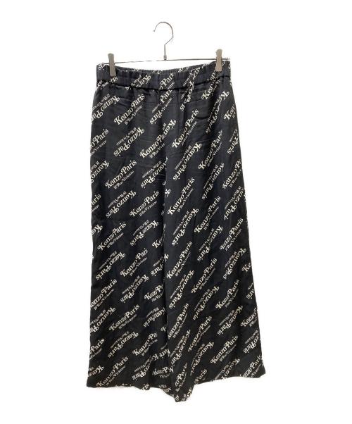 KENZO（ケンゾー）KENZO (ケンゾー) VERDY (ヴェルディ) Kenzo A Kenzo By Verdy Twill Wide-Leg Pants イージーパンツ ブラック×ホワイト サイズ:SIZE 38の古着・服飾アイテム
