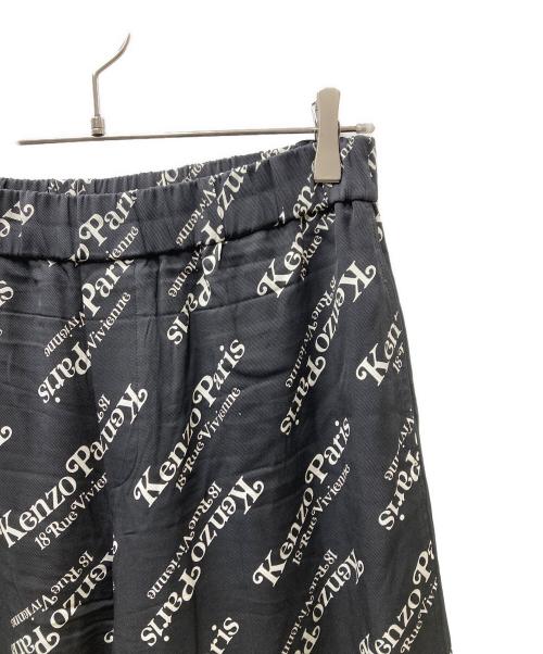 KENZO（ケンゾー）KENZO (ケンゾー) VERDY (ヴェルディ) Kenzo A Kenzo By Verdy Twill Wide-Leg Pants イージーパンツ ブラック×ホワイト サイズ:SIZE 38の古着・服飾アイテム
