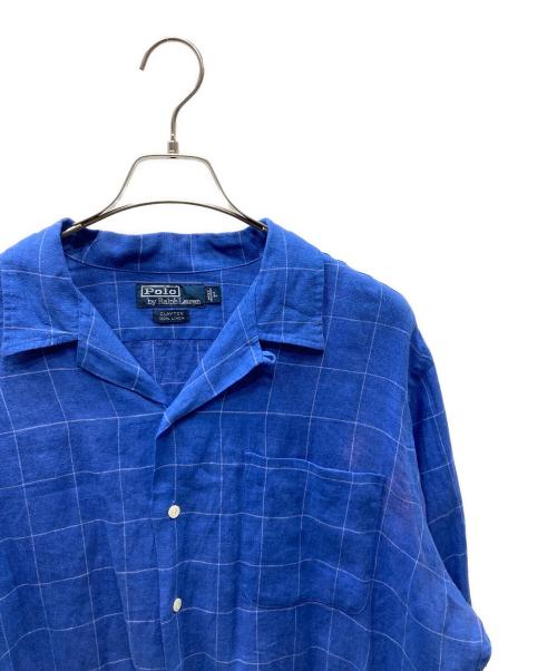 POLO RALPH LAUREN（ポロ・ラルフローレン）POLO RALPH LAUREN (ポロ・ラルフローレン) CRAYTON オープンカラー リネンチェックシャツ サイズ:SIZE Lの古着・服飾アイテム