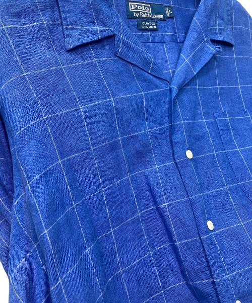 POLO RALPH LAUREN（ポロ・ラルフローレン）POLO RALPH LAUREN (ポロ・ラルフローレン) CRAYTON オープンカラー リネンチェックシャツ サイズ:SIZE Lの古着・服飾アイテム
