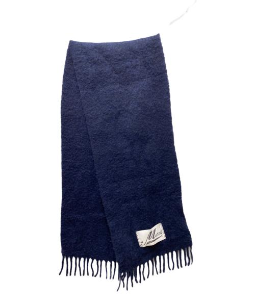 MARNI（マルニ）MARNI (マルニ) フリンジ付き起毛アルパカマフラー ネイビーの古着・服飾アイテム