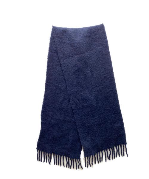 MARNI（マルニ）MARNI (マルニ) フリンジ付き起毛アルパカマフラー ネイビーの古着・服飾アイテム