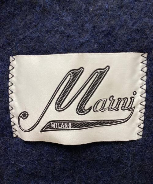 MARNI（マルニ）MARNI (マルニ) フリンジ付き起毛アルパカマフラー ネイビーの古着・服飾アイテム