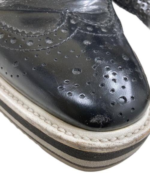 PRADA（プラダ）PRADA (プラダ) CALZATURE DOMNA ウィングチップシューズ ブラック サイズ:36 1/2の古着・服飾アイテム