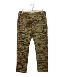 Denim & Supply Ralph Lauren（デニム＆サプライ ラルフローレン）の古着「デストロイカモ カーゴパンツ」｜オリーブ×ブラウン