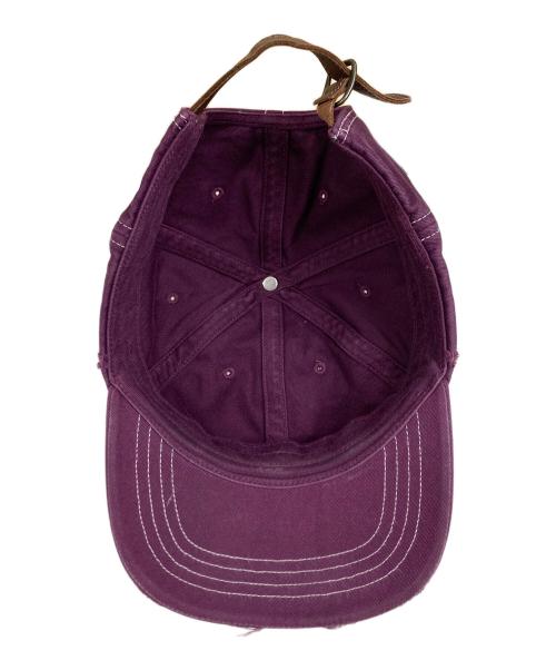 SUPREME（シュプリーム）Supreme (シュプリーム) 25FW Distressed Script 6-Panel キャップ パープルの古着・服飾アイテム