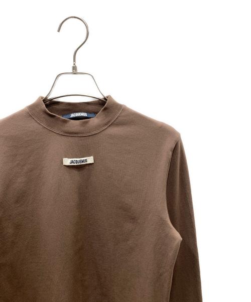 jacquemus（ジャックムス）jacquemus (ジャックムス) ロングスリーブカットソー LE GROS GRAIN T-SHIRT ブラウン サイズ:XSの古着・服飾アイテム