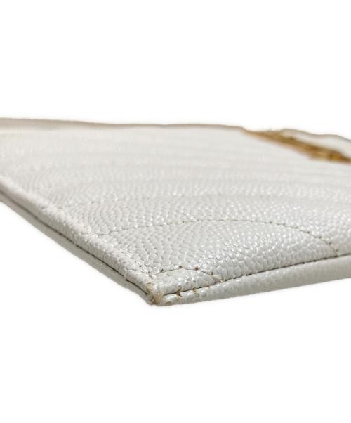 Saint Laurent Paris（サンローランパリ）Saint Laurent Paris (サンローランパリ) YSLロゴ ビルポーチ ラージ アイボリーの古着・服飾アイテム