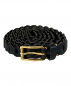 il micioイル ミーチョ）の古着「Hand Belt/レザーメッシュベルト」｜ブラック