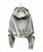 JOSE MOONジョゼムーン）の古着「SLIT SHORT HOODIE パールデザインパーカー」｜グレー