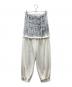 THEREDTHREAD（ザレッドスレッド）の古着「S burlesque print sweat pants スウェットパンツ」｜ホワイト×グレー