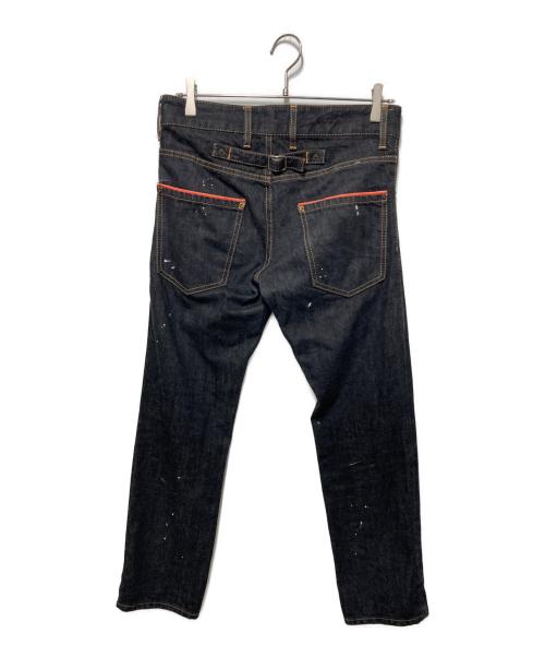 DSQUARED2（ディースクエアード）DSQUARED2 (ディースクエアード) ペイントスキニーデニムパンツ ブラック サイズ:SIZE 42の古着・服飾アイテム
