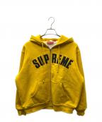 SUPREMEシュプリーム）の古着「Arc Thermal Lined Zip Up Hooded Sweatshirt/ロゴジップパーカー」｜イエロー