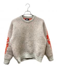 stussy（ステューシー）の古着「MOHAIR FLOWER SWEATER フラワーニット」｜グレー×オレンジ