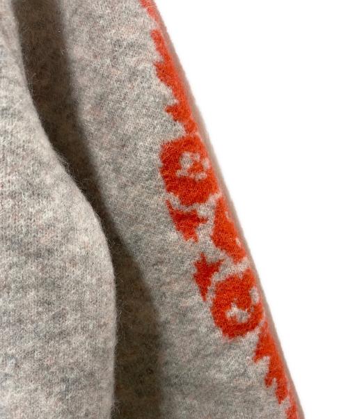 stussy（ステューシー）stussy (ステューシー) MOHAIR FLOWER SWEATER フラワーニット グレー×オレンジ サイズ:Ｓの古着・服飾アイテム
