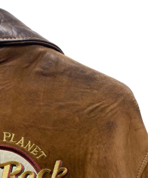 Hard Rock cafe（ハードロックカフェ）Hard Rock cafe (ハードロックカフェ) USA製 MAUI デザインレザージャケット ブラウン サイズ:Ｌの古着・服飾アイテム