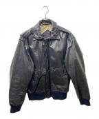 Hard Rock cafeハードロックカフェ）の古着「MAUI 裏地マップレザージャケット」｜ブラック