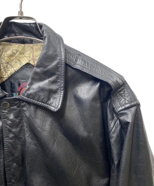 Hard Rock cafe（ハードロックカフェ）Hard Rock cafe (ハードロックカフェ) MAUI 裏地マップレザージャケット ブラック サイズ:Ｍの古着・服飾アイテム