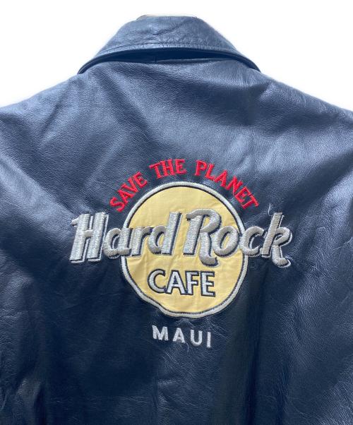 Hard Rock cafe（ハードロックカフェ）Hard Rock cafe (ハードロックカフェ) MAUI 裏地マップレザージャケット ブラック サイズ:Ｍの古着・服飾アイテム