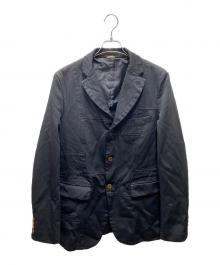 COMME des GARCONS HOMME DEUX（コムデギャルソン オム ドゥ）の古着「ポリエステル縮絨加工ジャケット」｜ブラック
