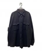 COMOLIコモリ）の古着「ウールカシミヤ C.P.Oシャツ」｜ブラック
