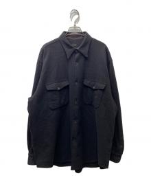 COMOLI（コモリ）の古着「ウールカシミヤ C.P.Oシャツ」｜ブラック