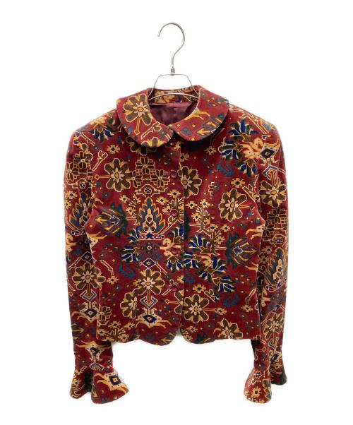 KENZO（ケンゾー）KENZO (ケンゾー) 丸襟ジャケット レッド サイズ:2の古着・服飾アイテム