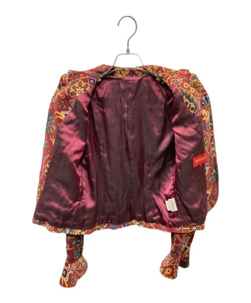 KENZO（ケンゾー）KENZO (ケンゾー) 丸襟ジャケット レッド サイズ:2の古着・服飾アイテム