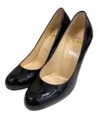 Christian Louboutinクリスチャン・ルブタン）の古着「パテントヒールパンプス」｜ブラック×レッド