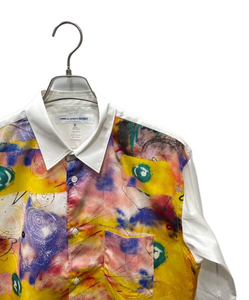 COMME des GARCONS SHIRT（コムデギャルソンシャツ）COMME des GARCONS SHIRT FUTURA (フューチュラ) Cotton poplin with futura print shirt FUTURA アートプリント コットン 長袖シャツ ホワイト サイズ:SIZE Mの古着・服飾アイテム