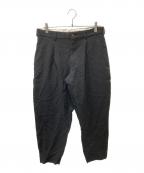 COMME des GARCONS HOMME DEUXコムデギャルソン オム ドゥ）の古着「ポリ縮絨 ポリエステル ワンタック スラックス」｜ブラック