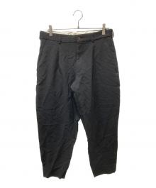 COMME des GARCONS HOMME DEUX（コムデギャルソン オム ドゥ）の古着「ポリ縮絨 ポリエステル ワンタック スラックス」｜ブラック