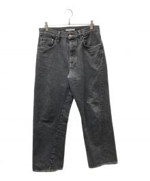 SUNFLOWER（サンフラワー）の古着「SUPER WIDE DENIM デニムパンツ」｜ブラック