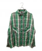 SAINT MICHAELセントマイケル）の古着「SA FRANNL SHRT / ネルシャツ」｜グリーン