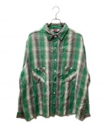 SAINT MICHAEL（セントマイケル）の古着「SA FRANNL SHRT / ネルシャツ」｜グリーン