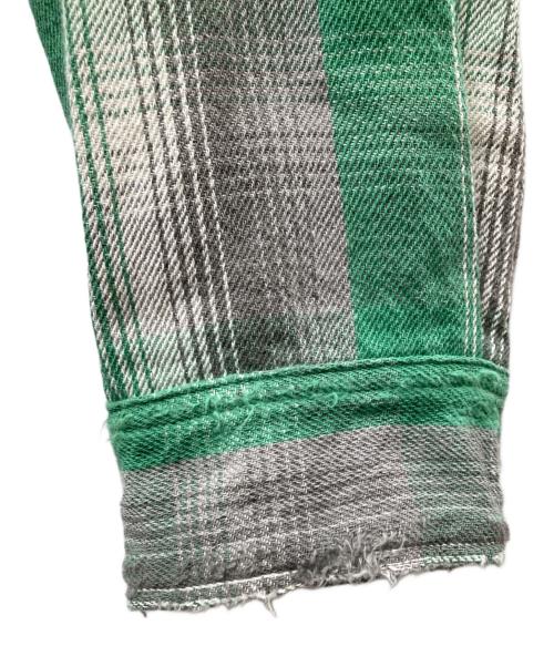 SAINT MICHAEL（セントマイケル）SAINT MICHAEL (セントマイケル) SA FRANNL SHRT / ネルシャツ グリーン サイズ:XLの古着・服飾アイテム