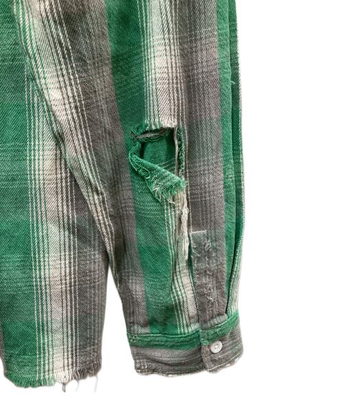 SAINT MICHAEL（セントマイケル）SAINT MICHAEL (セントマイケル) SA FRANNL SHRT / ネルシャツ グリーン サイズ:XLの古着・服飾アイテム