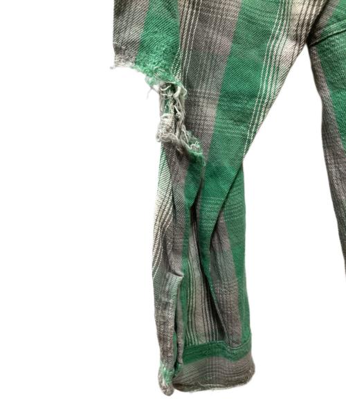 SAINT MICHAEL（セントマイケル）SAINT MICHAEL (セントマイケル) SA FRANNL SHRT / ネルシャツ グリーン サイズ:XLの古着・服飾アイテム